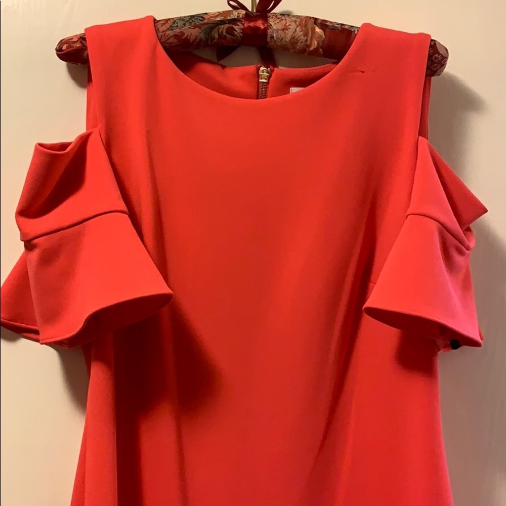 Calvin Klein Cold Shoulder Flutter Sleeve Dress - image 3
